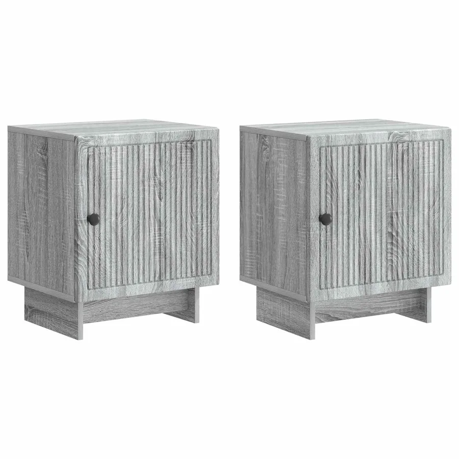 Cabinet de chevet 2 pcs Sonoma gris 43 x 34,5 x 50 cm - 2