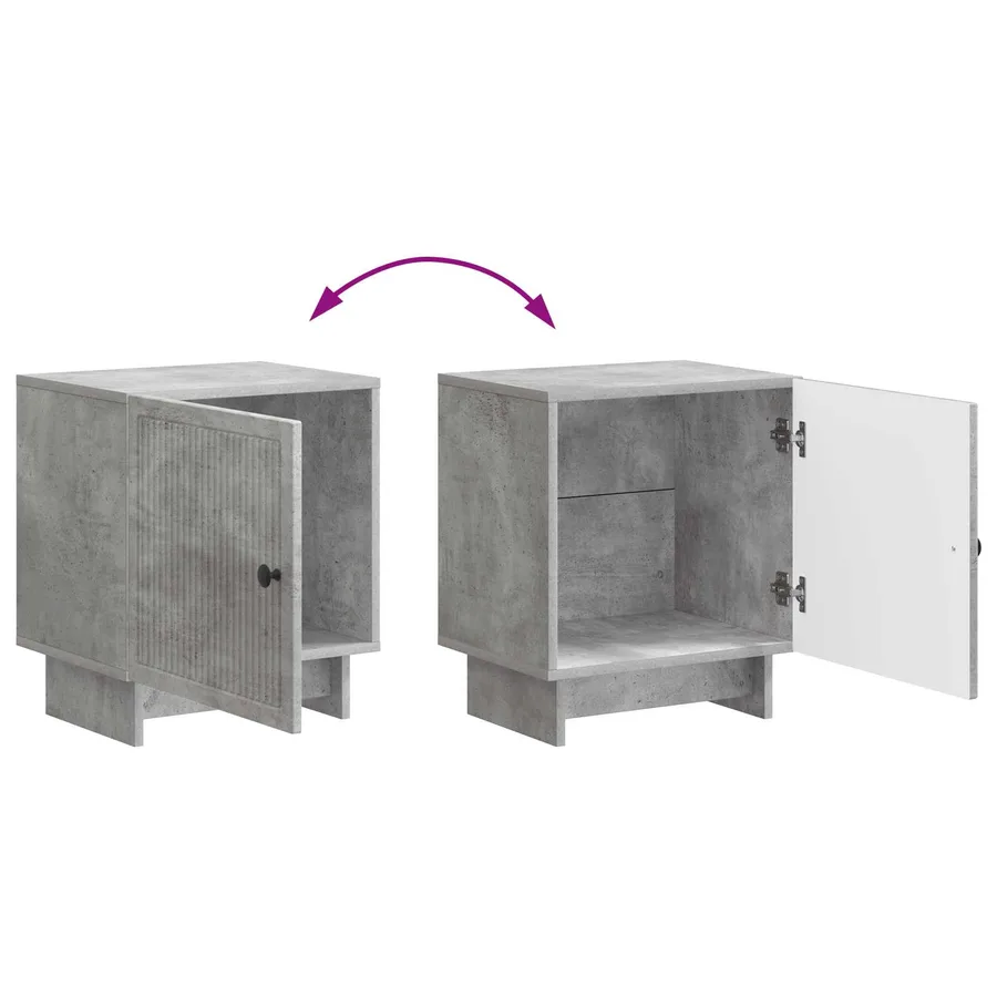 Cabinet de chevet Gris béton 43 x 34,5 x 50 cm - 8