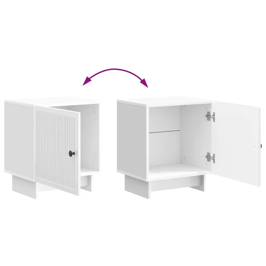 Cabinet de chevet Blanc brillant 43 x 34,5 x 50 cm - 8