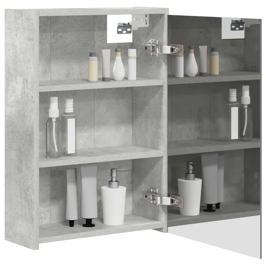 Armoire Miroir de Salle de Bain Gris béton 43 x 16 x 62.5 cm - 3