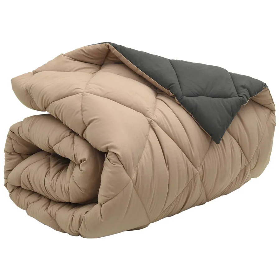 Duvet d'hiver Anthracite et Taupe 140 x 200 cm Microfibre - 5