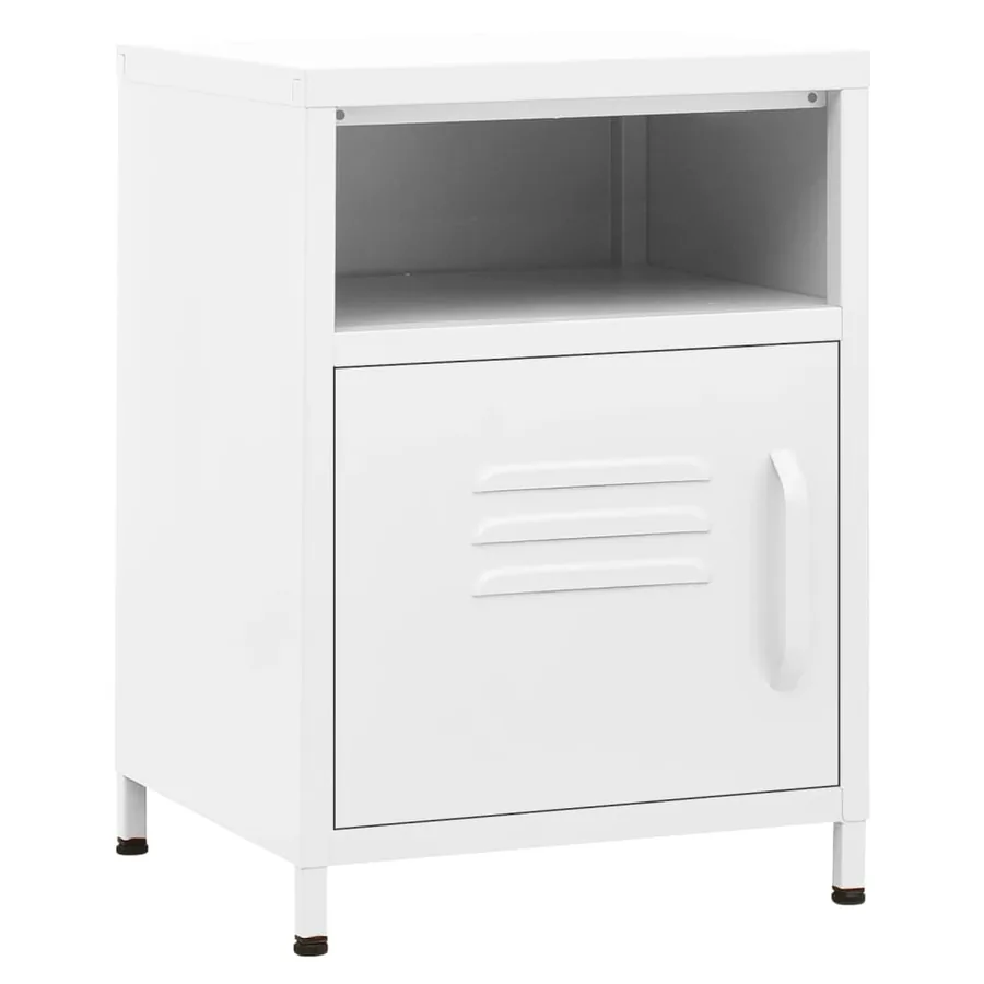 Table de chevet Blanc 35x35x51 cm Acier - 2