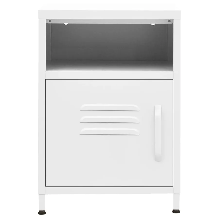 Table de chevet Blanc 35x35x51 cm Acier - 3