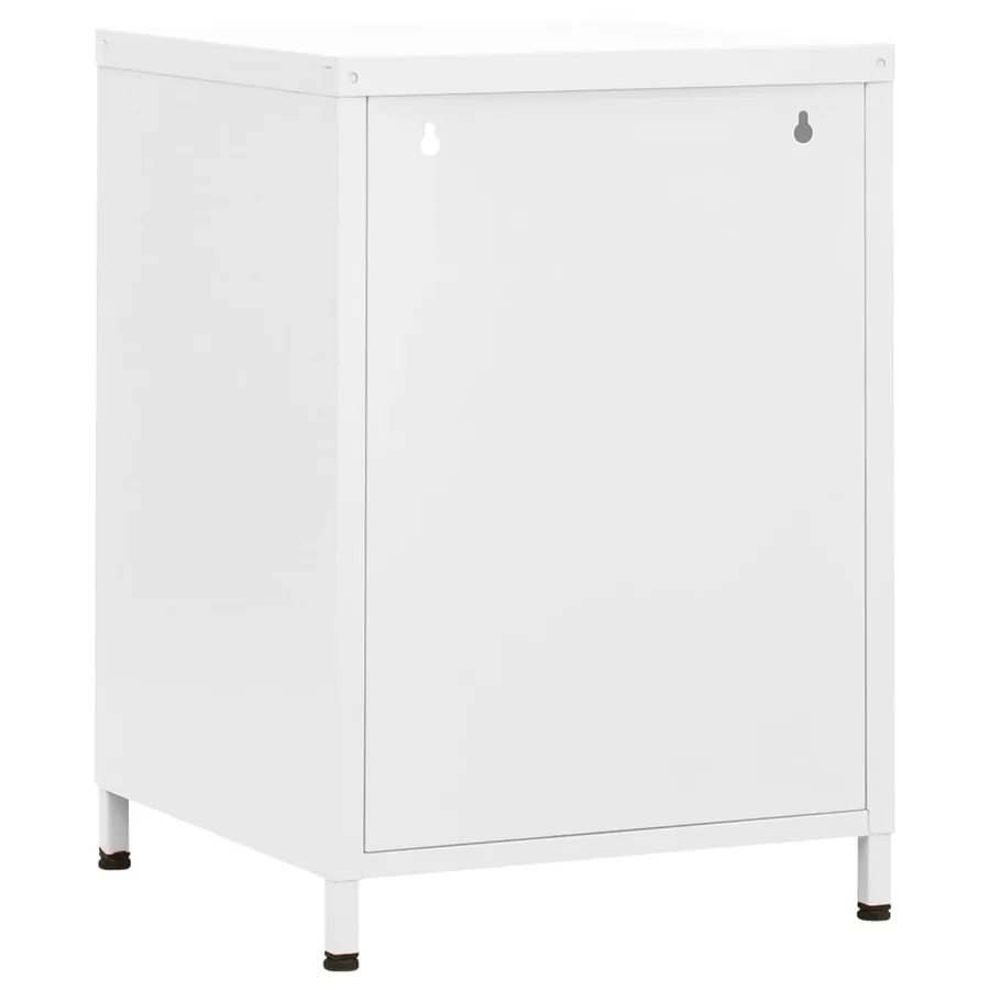 Table de chevet Blanc 35x35x51 cm Acier - 5