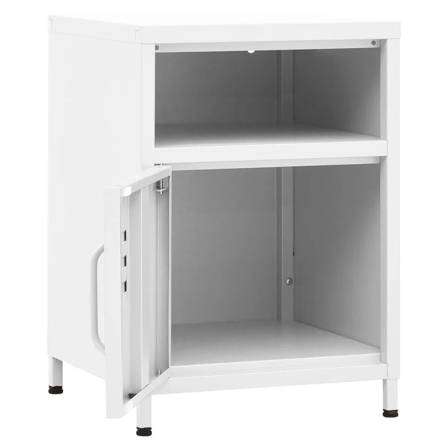 Table de chevet Blanc 35x35x51 cm Acier - 6