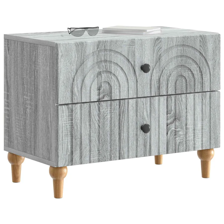 Cabinet de chevet avec tiroir Sonoma gris 62 x 34,5 x 48 cm - 3