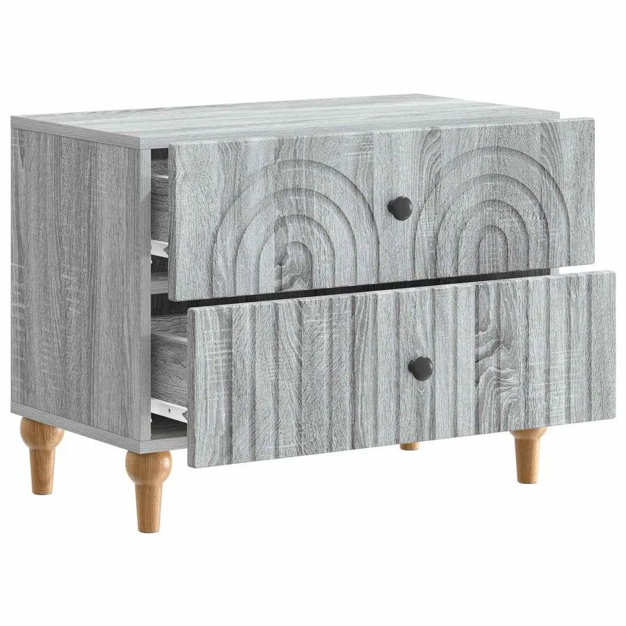 Cabinet de chevet avec tiroir Sonoma gris 62 x 34,5 x 48 cm - 4