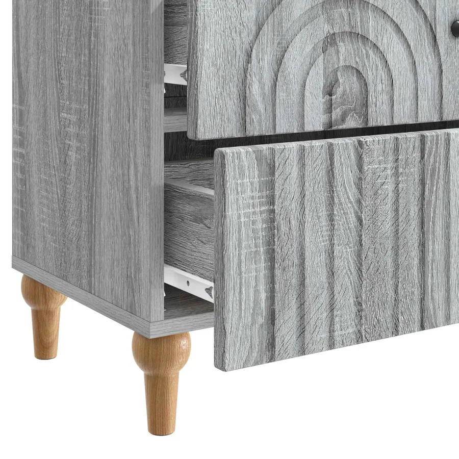 Cabinet de chevet avec tiroir Sonoma gris 62 x 34,5 x 48 cm - 9