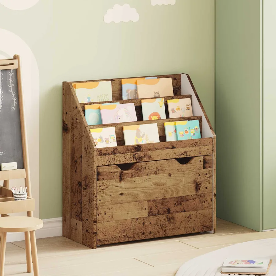 Bibliothèque pour enfants Bois ancien 60 x 29,5 x 69 cm