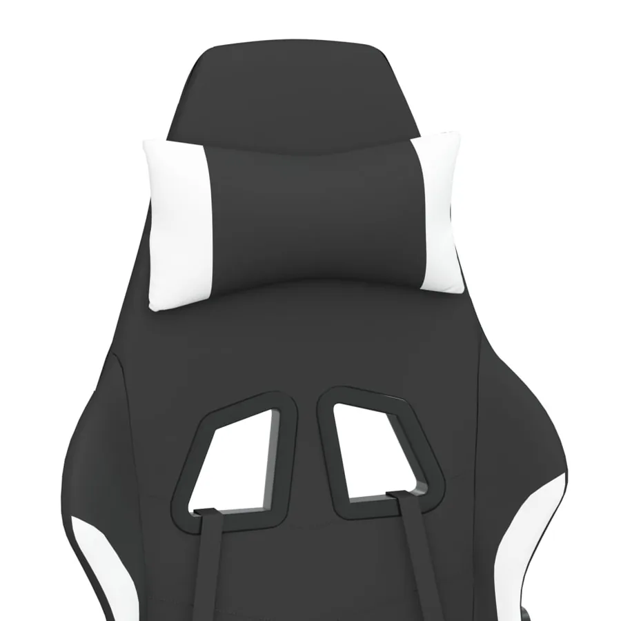 Chaise de jeu de massage Noir et blanc Tissu - 9