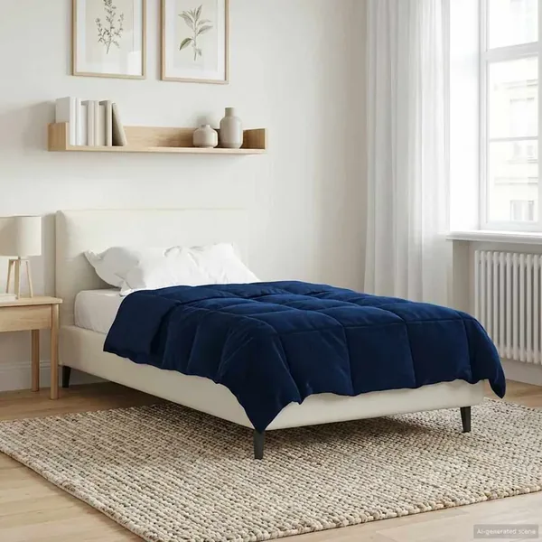 Duvet d'hiver Matelassé Bleu foncé 135 x 200 cm Microfibre