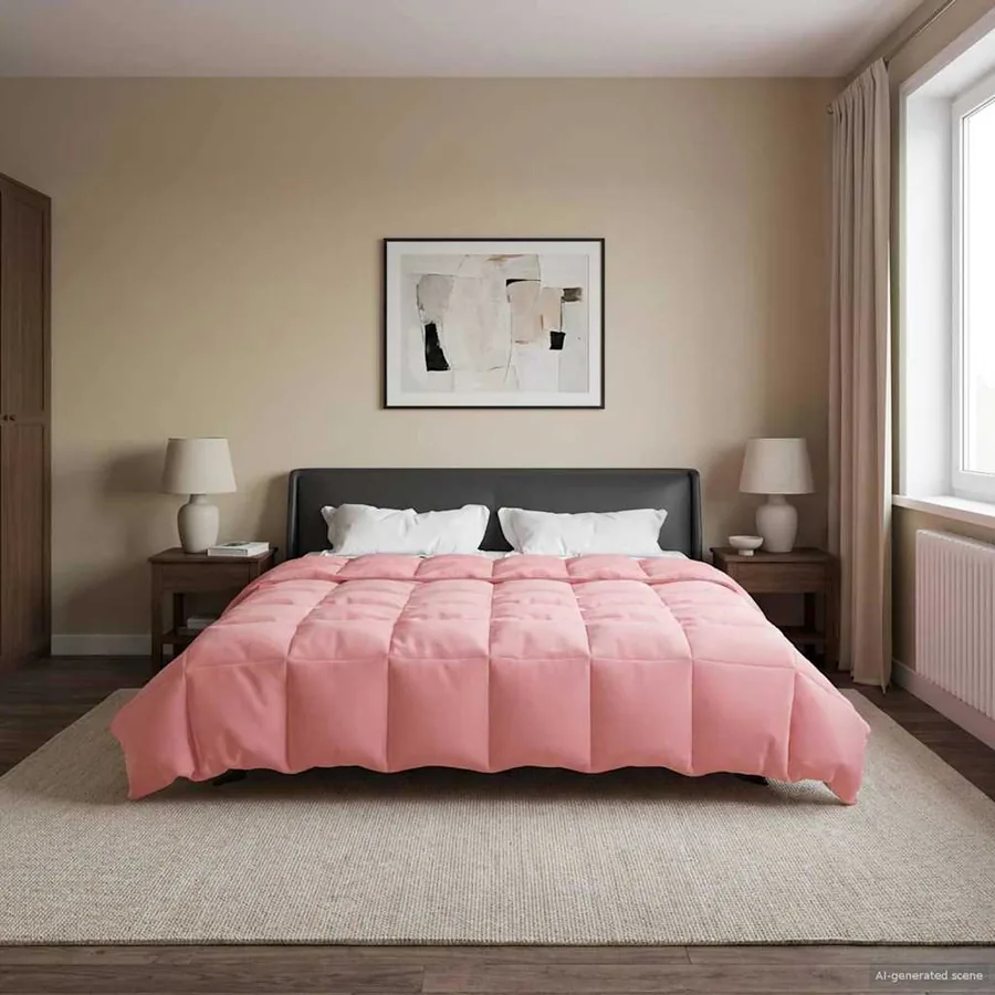 Duvet complet toute l'année Rose 220 x 240 cm Microfibre