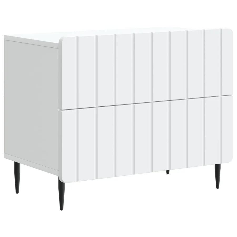 Cabinet de chevet Blanc 62 x 34,5 x 49,5 cm Bois d'ingénierie - 2