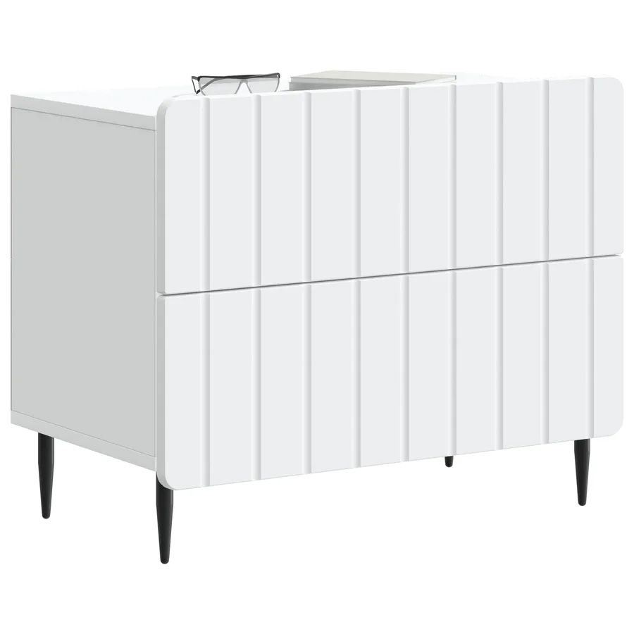 Cabinet de chevet Blanc 62 x 34,5 x 49,5 cm Bois d'ingénierie - 3