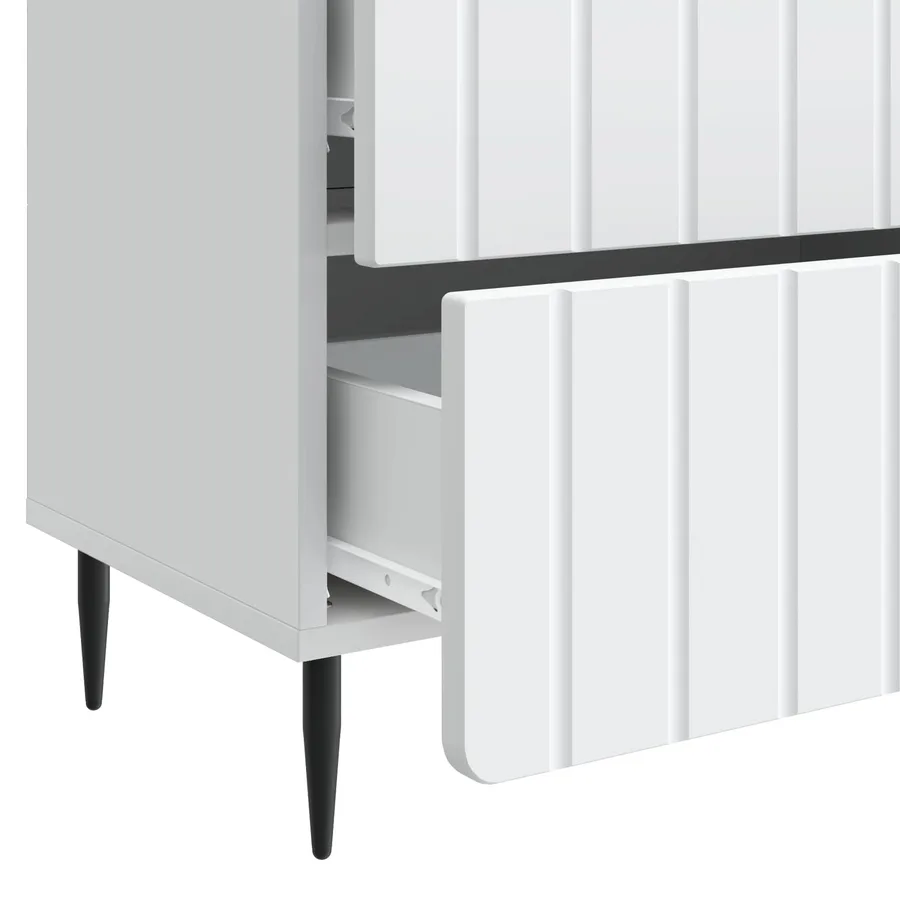 Cabinet de chevet Blanc 62 x 34,5 x 49,5 cm Bois d'ingénierie - 9
