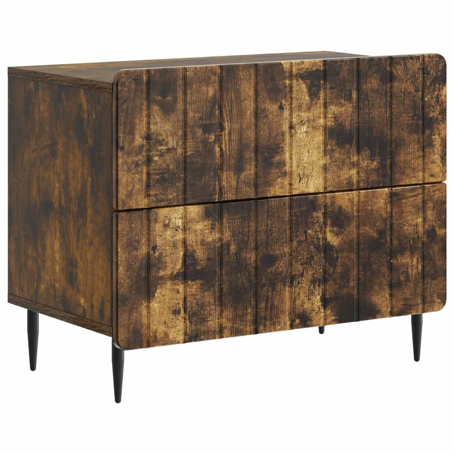 Cabinet de chevet avec tiroir Chêne fumé 62 x 34,5 x 49,5 cm - 2