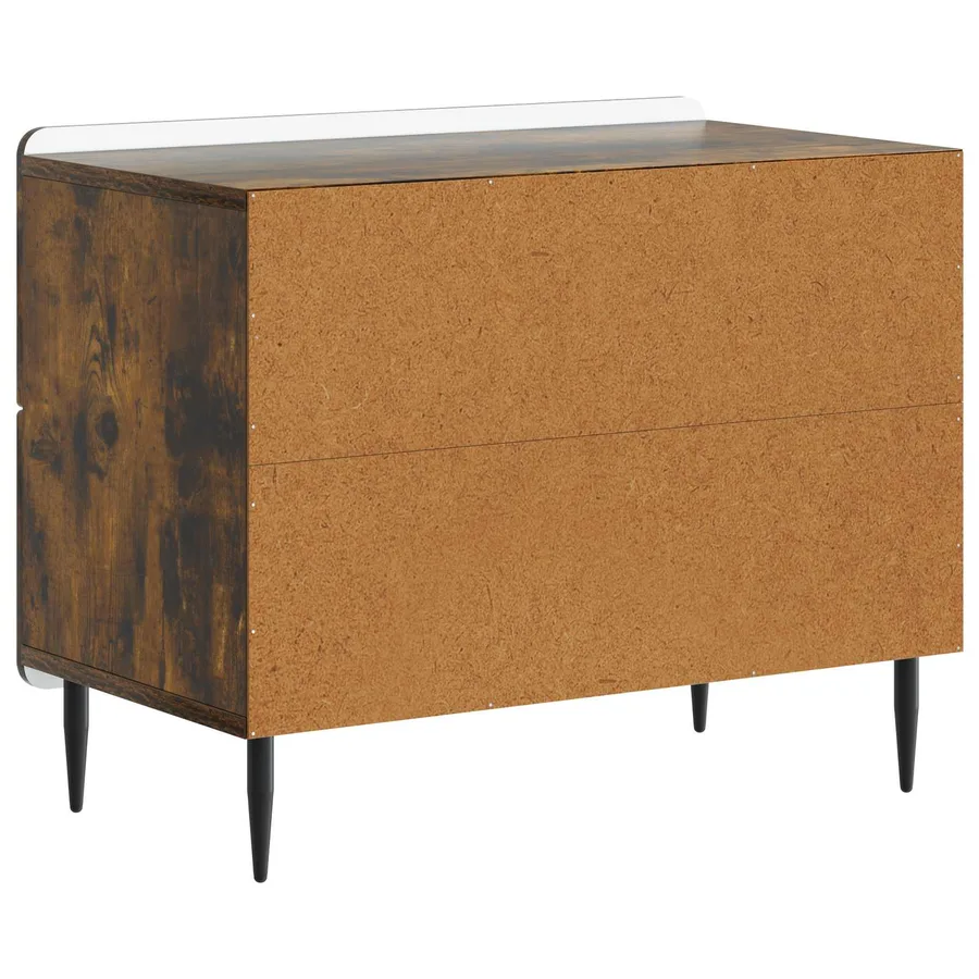 Cabinet de chevet avec tiroir Chêne fumé 62 x 34,5 x 49,5 cm - 7