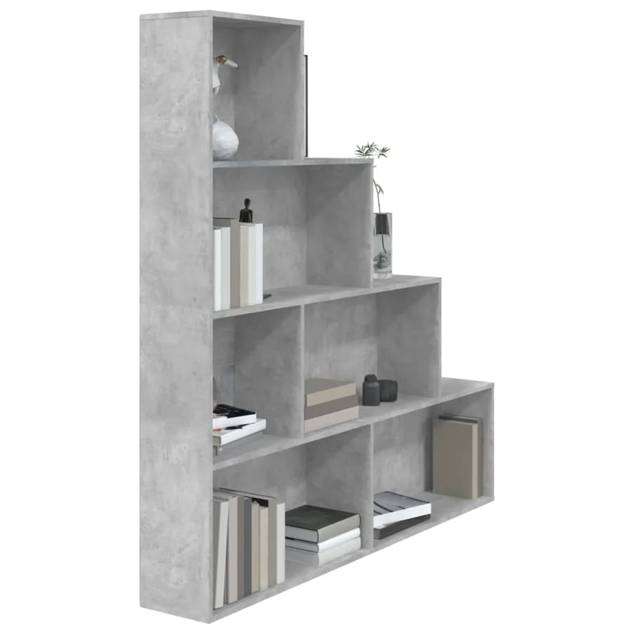Bibliothèque/Séparateur de pièce Gris béton Bois d'ingénierie - 4