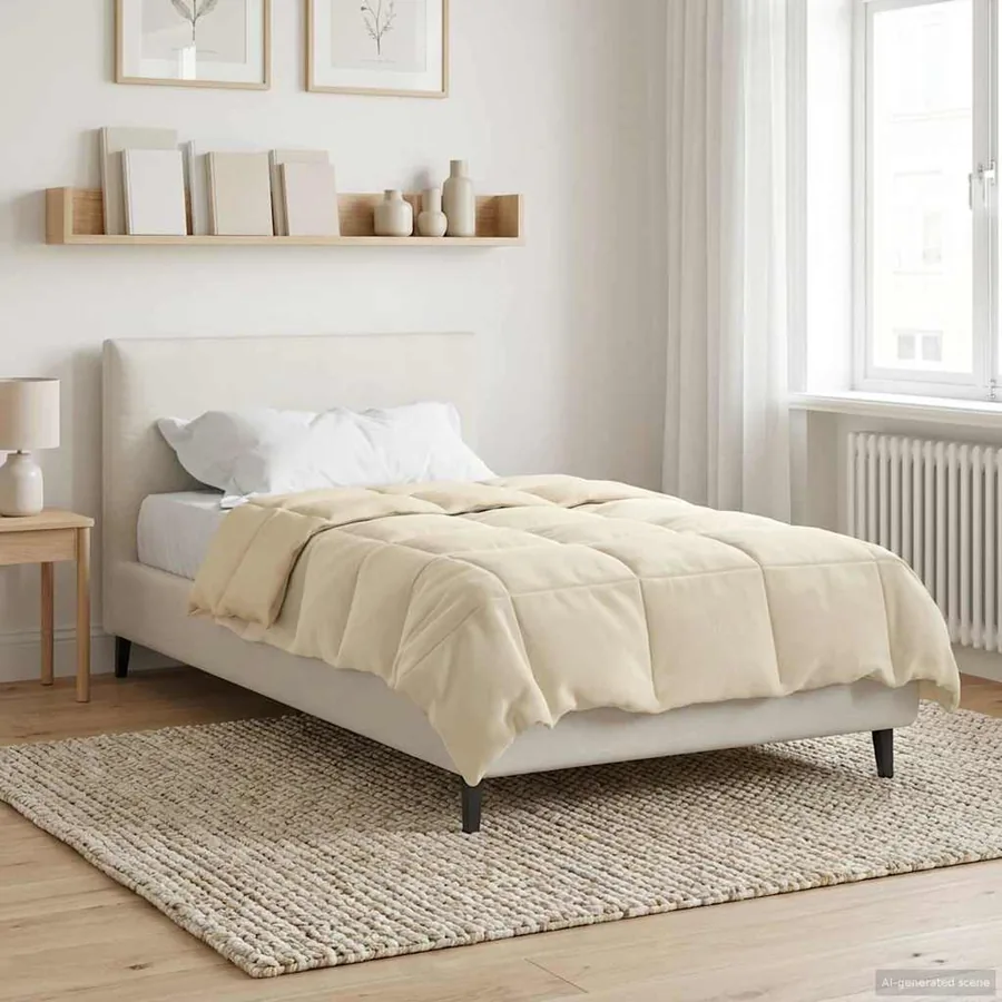 Duvet d'hiver Matelassé Crème 155 x 220 cm Microfibre