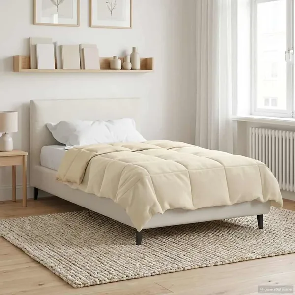 Duvet d'hiver Matelassé Crème 155 x 220 cm Microfibre