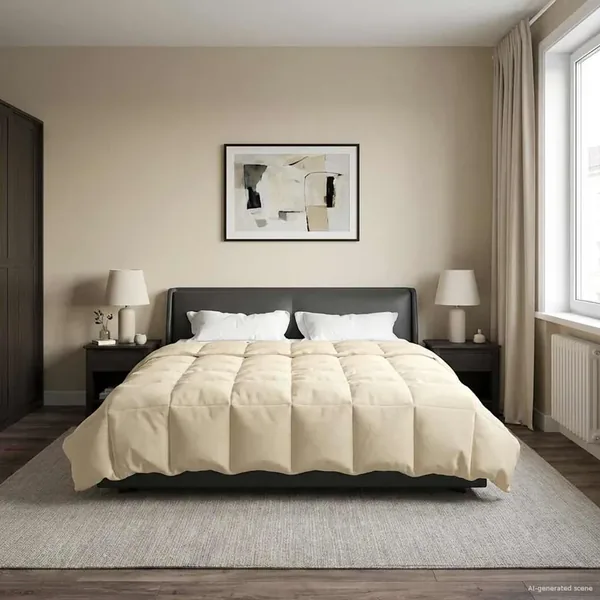 Duvet d'été simple Matelassé Crème 220 x 260 cm Microfibre