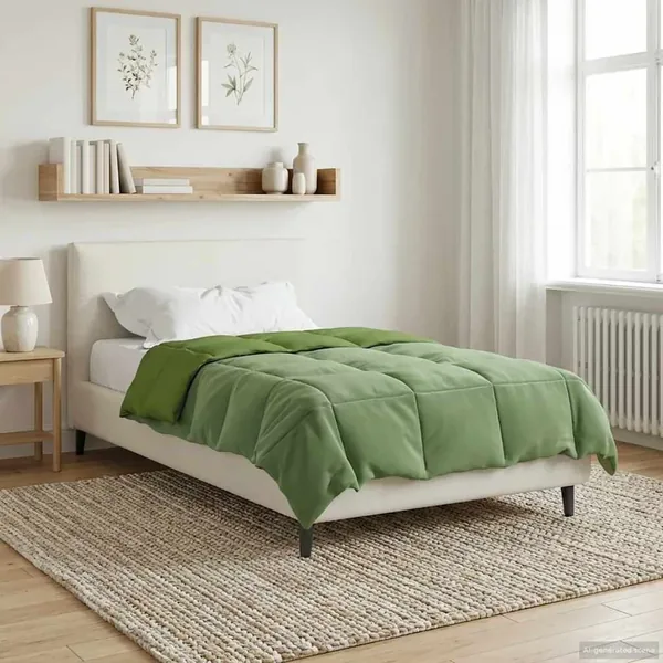 Duvet complet toute l'année Vert 140 x 220 cm Microfibre