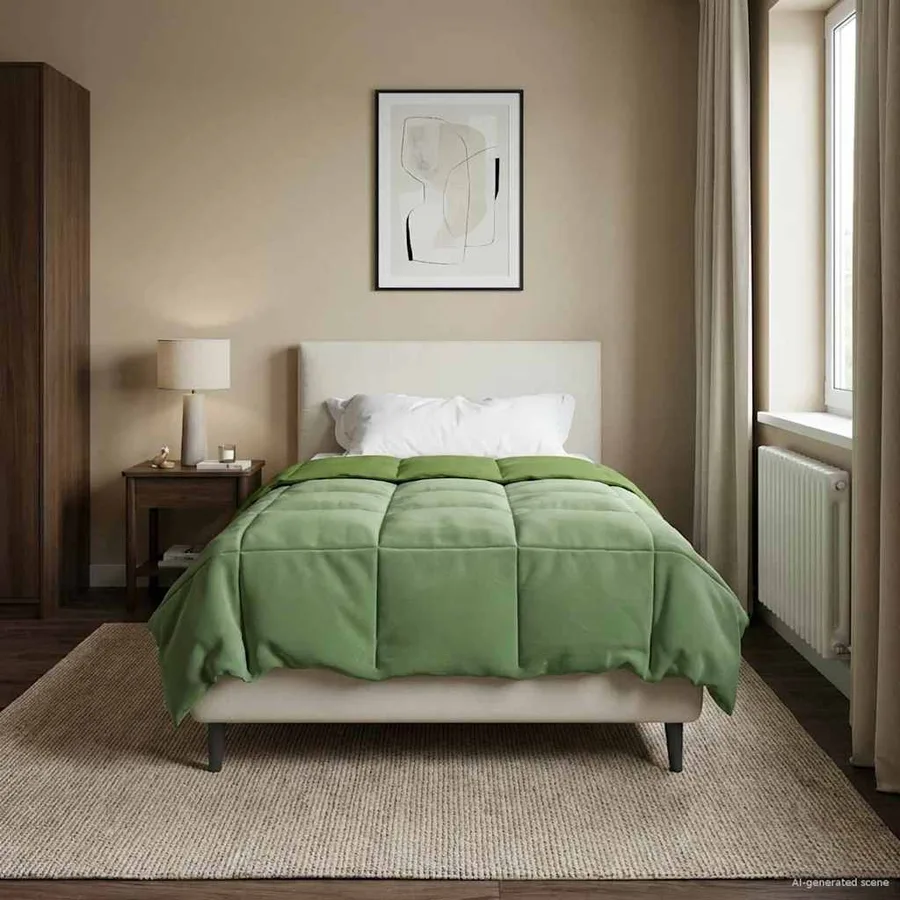 Duvet complet toute l'année Vert 140 x 220 cm Microfibre - 4