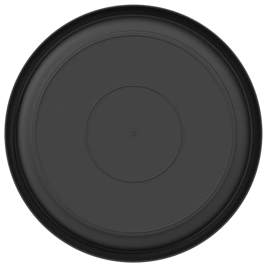 Plateau à fleurs rond 6 pcs Noir Ø 14 x 2 cm Plastique - 6