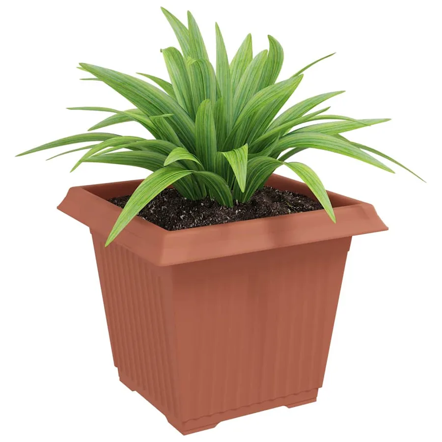 Pot de Fleurs Carré 24 pcs Rouge brique 33 x 33 x 26 cm - 3