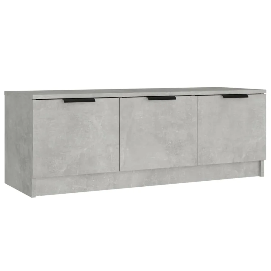 Meuble TV Gris béton 102x35x36,5 cm Bois d'ingénierie - 2