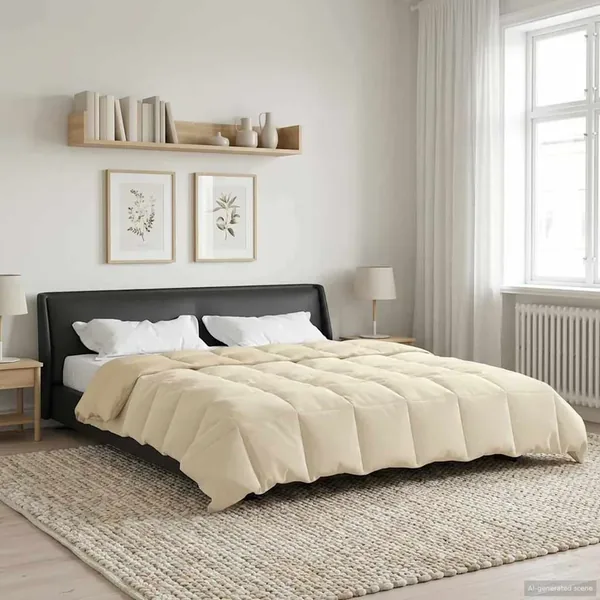 Duvet d'été simple Matelassé Crème 200 x 220 cm Microfibre