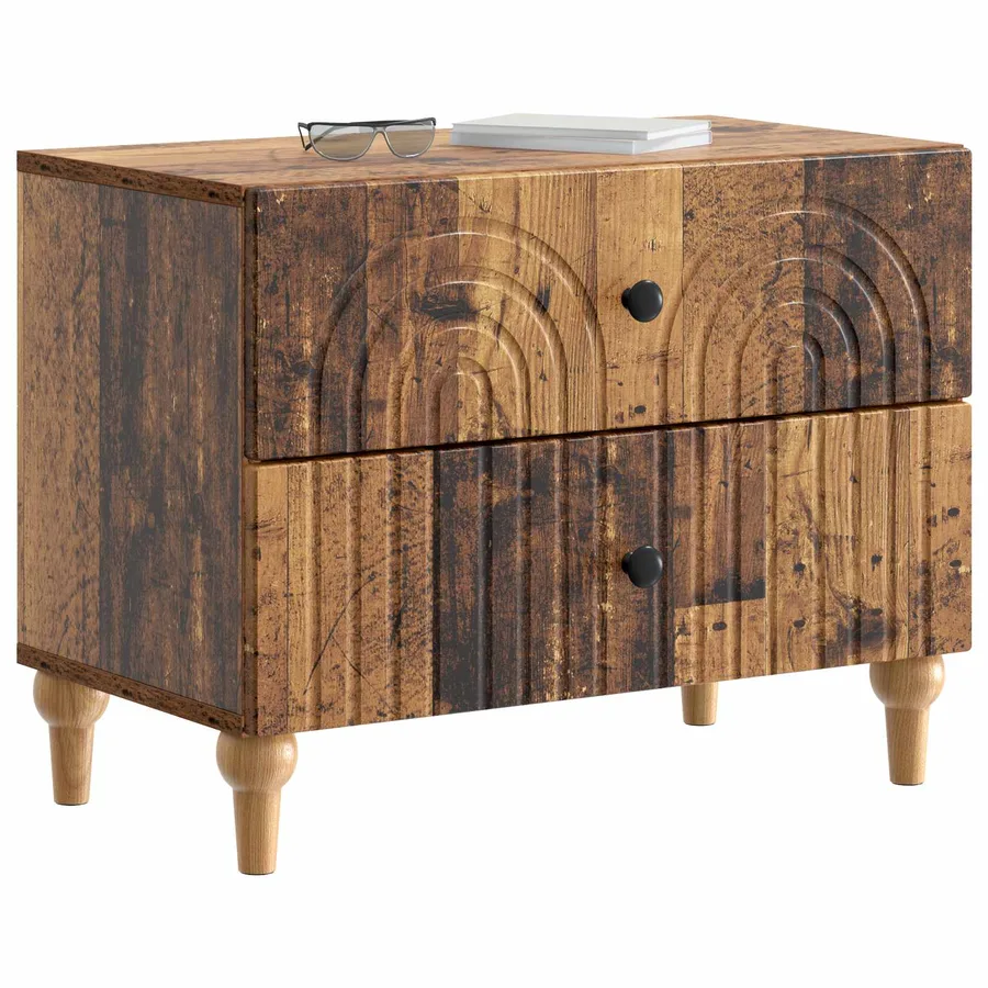 Cabinet de chevet avec tiroir Bois ancien 62 x 34,5 x 48 cm - 3