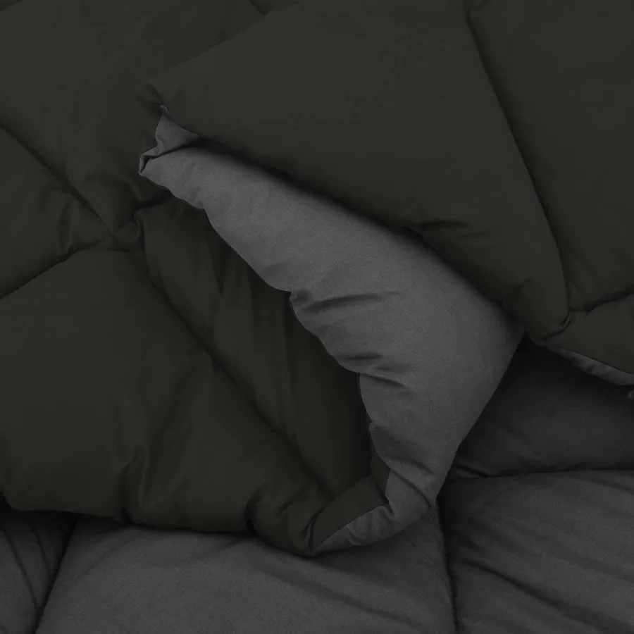 Duvet d'été simple Noir et anthracite 200 x 140 cm Microfibre - 6