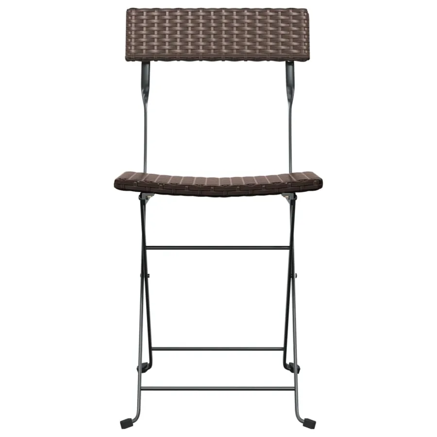 Chaises de bistrot pliantes lot de 6 Résine tressée et acier - 4