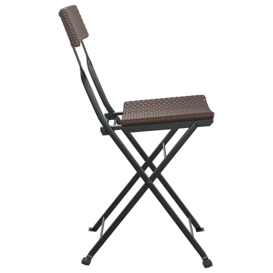 Chaises de bistrot pliantes lot de 6 Résine tressée et acier - 6