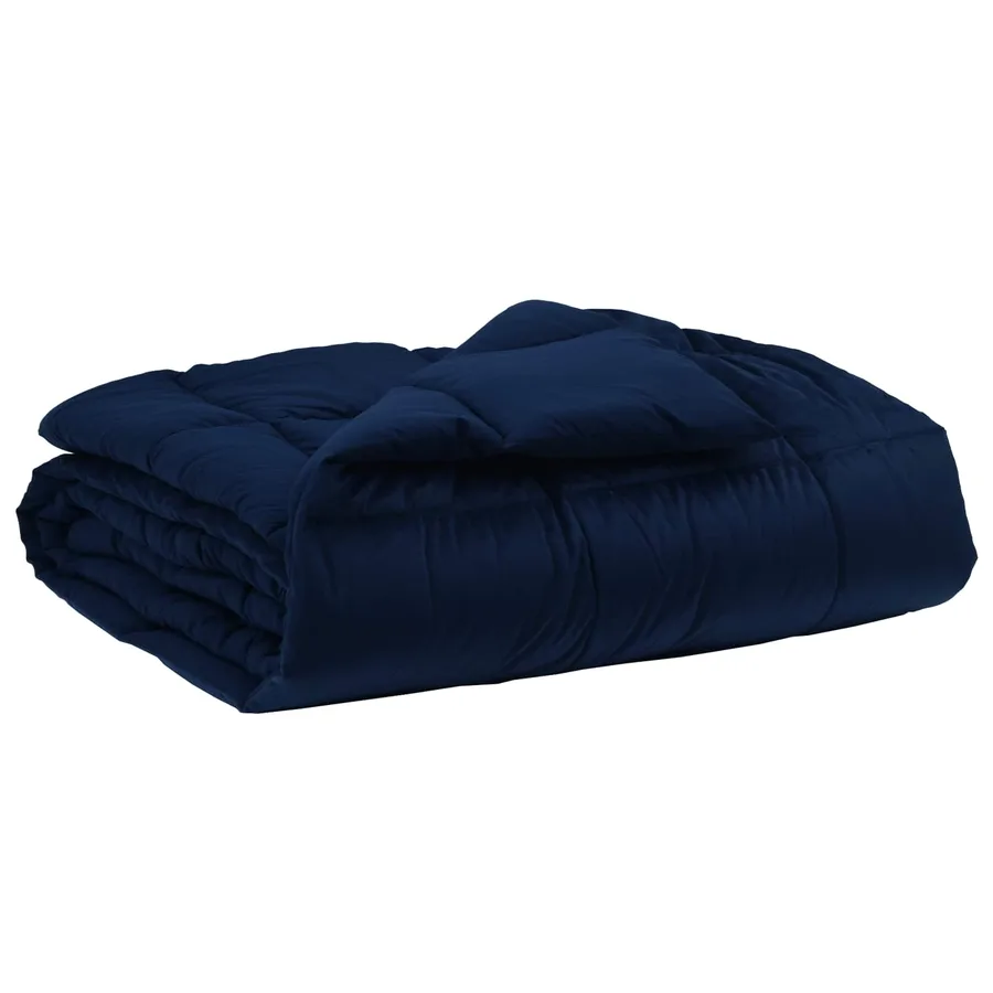 Duvet d'été simple Matelassé Bleu foncé 155 x 220 cm Microfibre - 2
