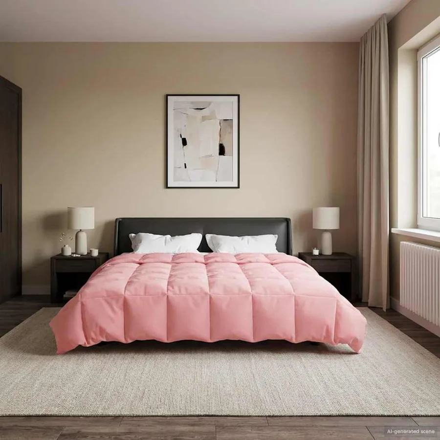 Duvet complet toute l'année Rose 240 x 260 cm Microfibre