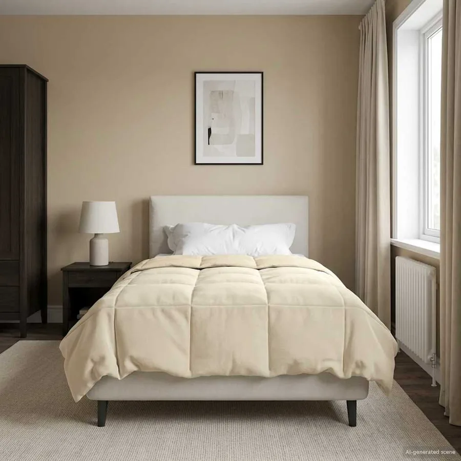 Duvet d'hiver Matelassé Crème 140 x 200 cm Microfibre - 4