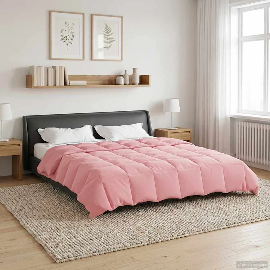 Duvet complet toute l'année Rose 200 x 240 cm Microfibre