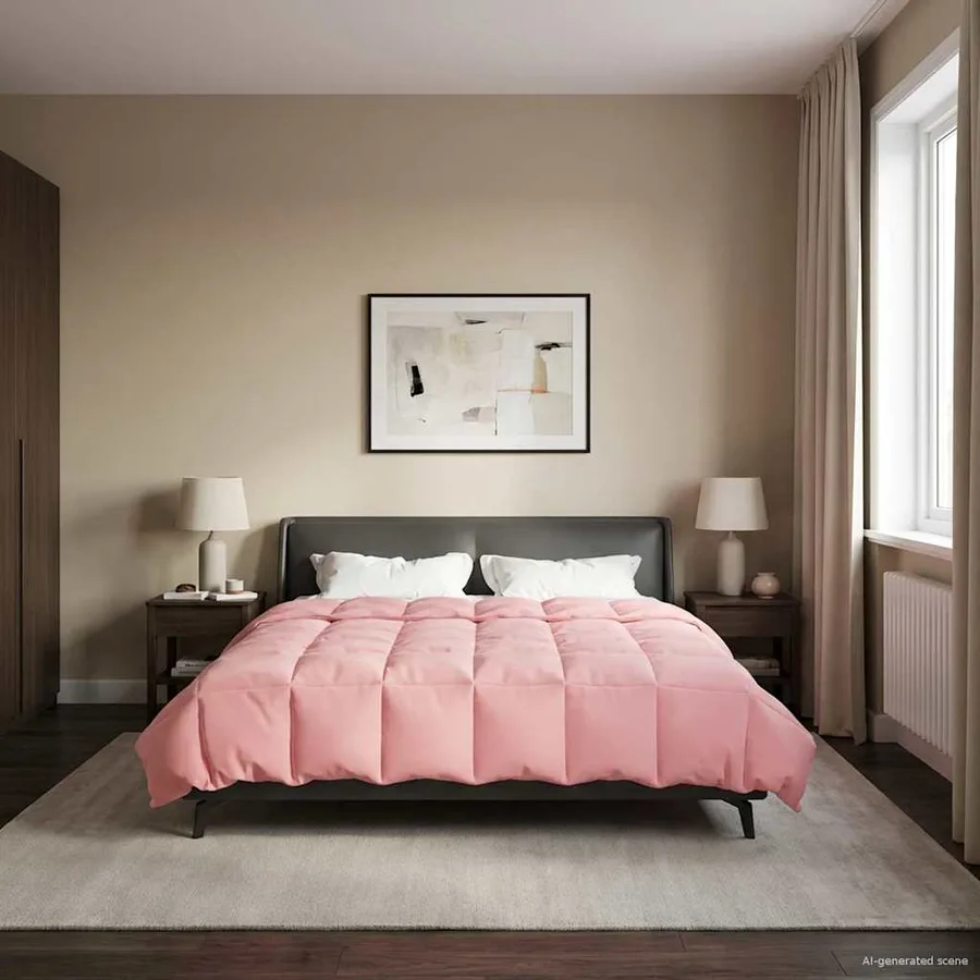 Duvet complet toute l'année Rose 200 x 240 cm Microfibre - 4