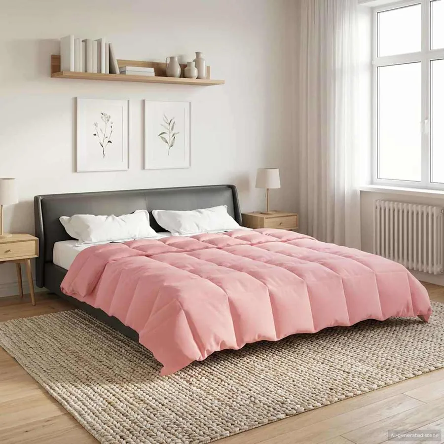 Duvet d'hiver Matelassé Rose 200 x 200 cm Microfibre - 4