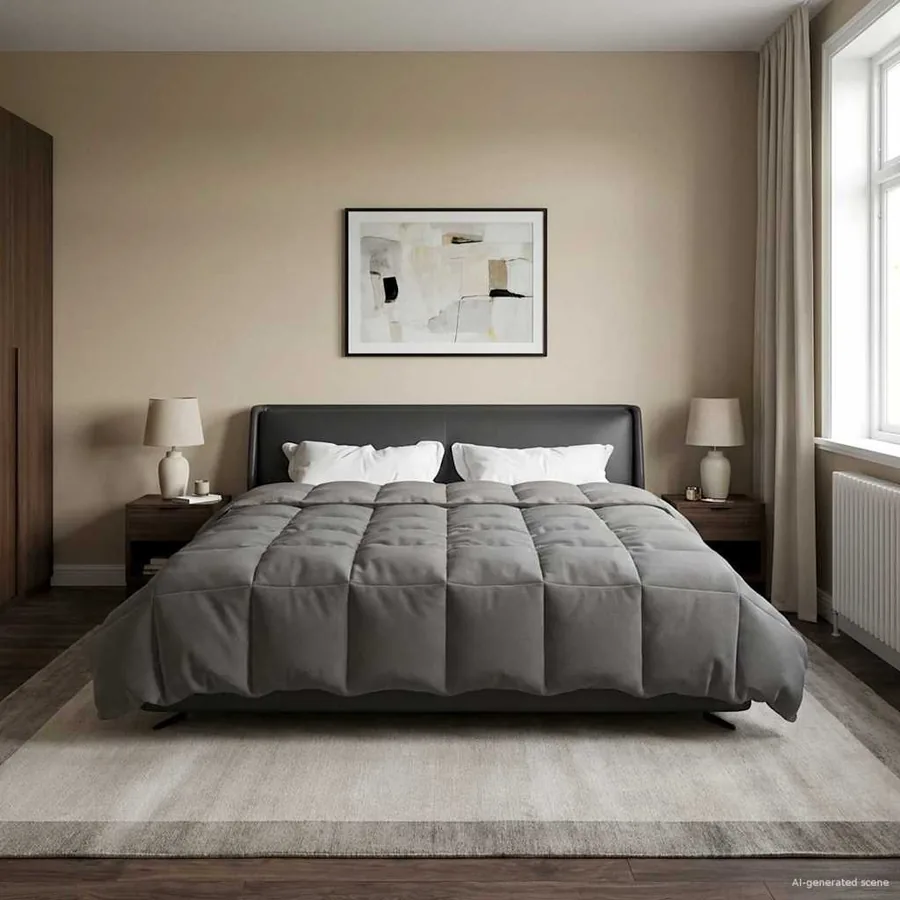 Duvet d'hiver Matelassé Gris clair 200 x 200 cm Microfibre