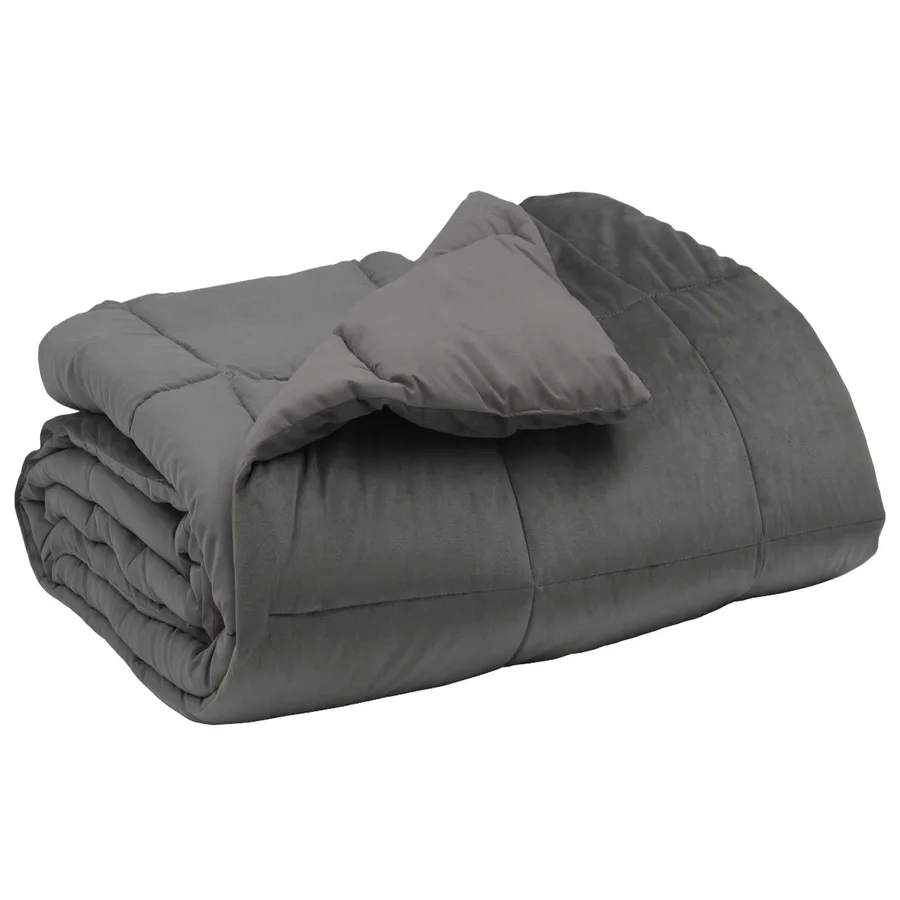 Duvet d'hiver Matelassé Gris clair 200 x 200 cm Microfibre - 2