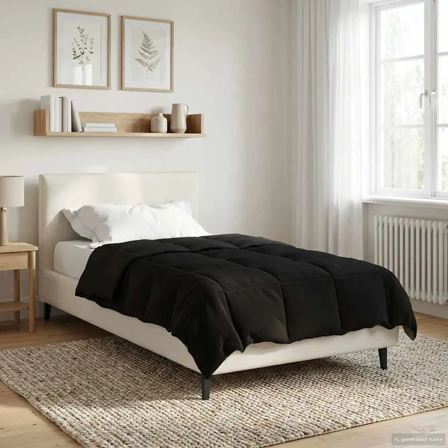 Duvet d'été simple Matelassé Noir 140 x 200 cm Microfibre