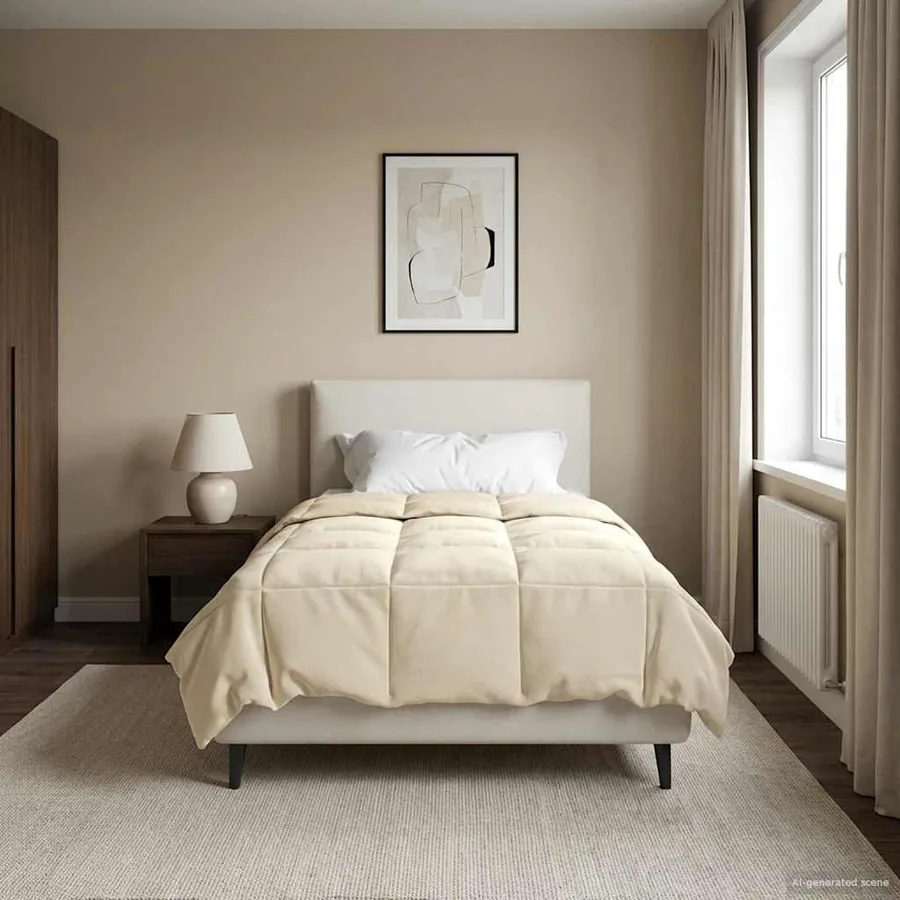 Duvet d'hiver Matelassé Crème 135 x 220 cm Microfibre
