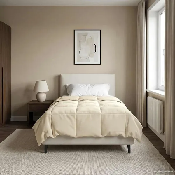 Duvet d'hiver Matelassé Crème 135 x 220 cm Microfibre