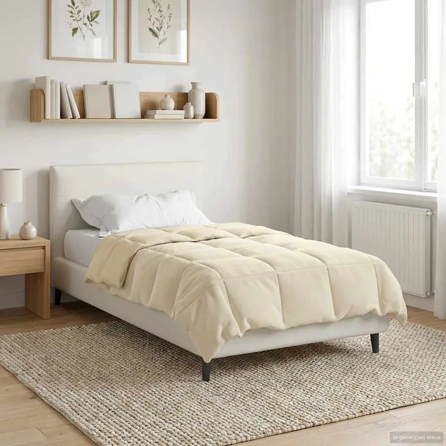 Duvet d'hiver Matelassé Crème 135 x 220 cm Microfibre - 4