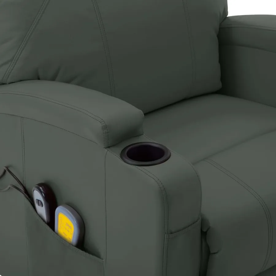 Fauteuil de massage Anthracite Similicuir - 7