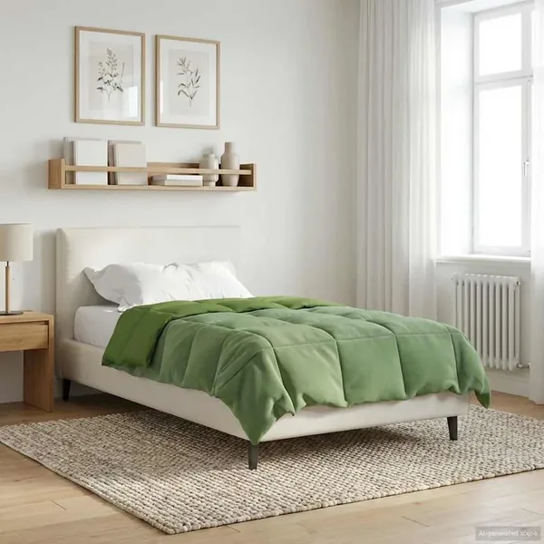 Duvet d'été simple Matelassé Vert 135 x 200 cm Microfibre