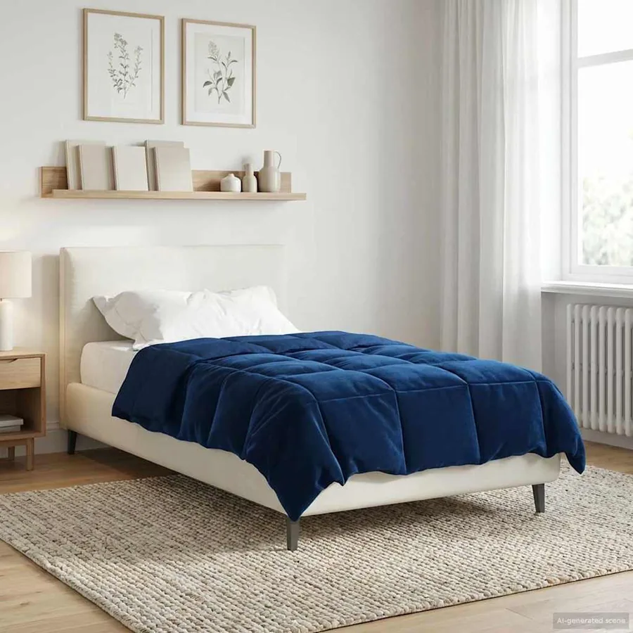 Duvet d'été simple Matelassé Bleu foncé 135 x 220 cm Microfibre
